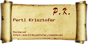 Pertl Krisztofer névjegykártya